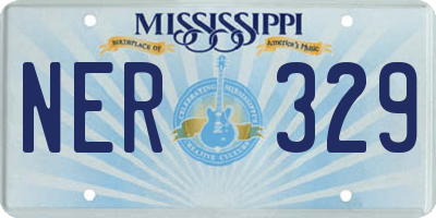 MS license plate NER329
