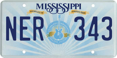 MS license plate NER343