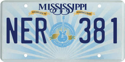 MS license plate NER381