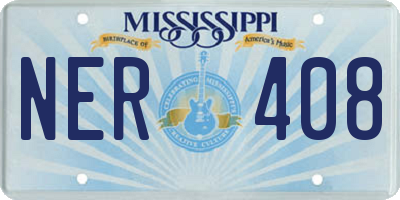 MS license plate NER408