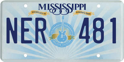 MS license plate NER481