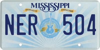 MS license plate NER504