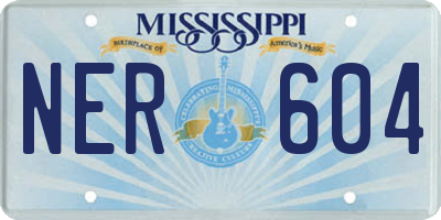 MS license plate NER604