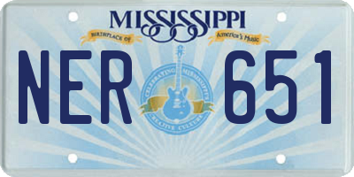 MS license plate NER651