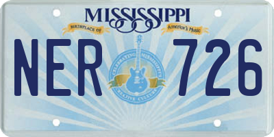 MS license plate NER726