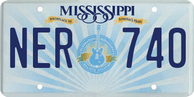 MS license plate NER740