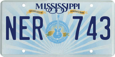 MS license plate NER743