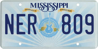 MS license plate NER809