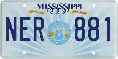 MS license plate NER881