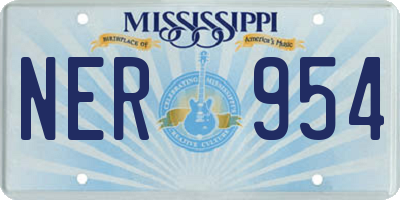 MS license plate NER954