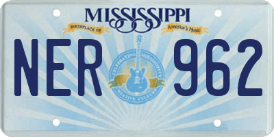 MS license plate NER962