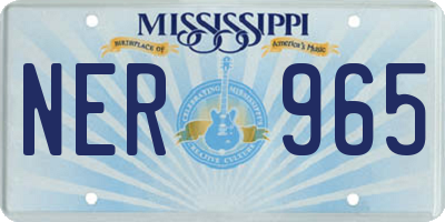 MS license plate NER965