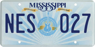 MS license plate NES027