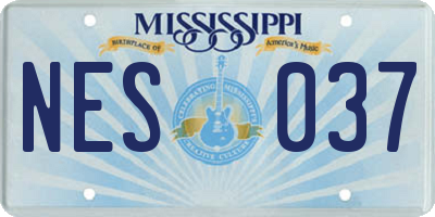 MS license plate NES037