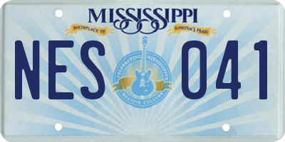 MS license plate NES041