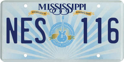 MS license plate NES116