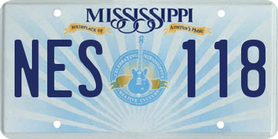 MS license plate NES118