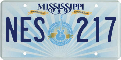 MS license plate NES217