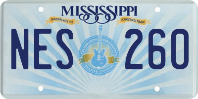 MS license plate NES260
