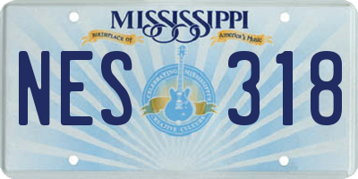 MS license plate NES318
