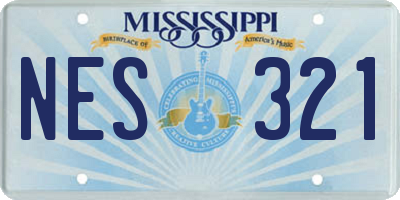 MS license plate NES321
