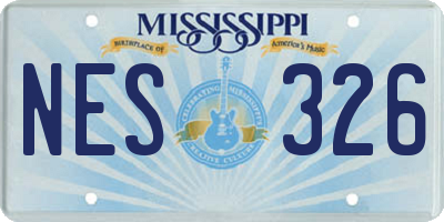 MS license plate NES326