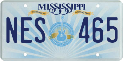 MS license plate NES465