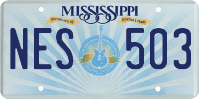 MS license plate NES503