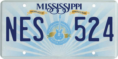 MS license plate NES524
