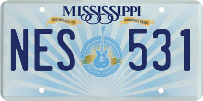 MS license plate NES531
