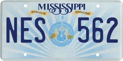 MS license plate NES562