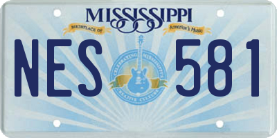 MS license plate NES581