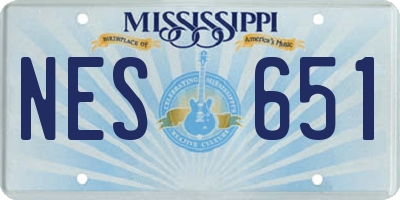 MS license plate NES651