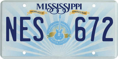 MS license plate NES672