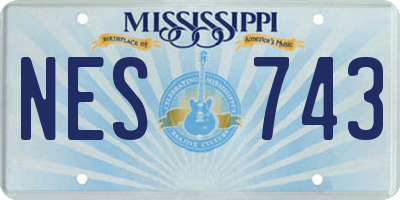 MS license plate NES743