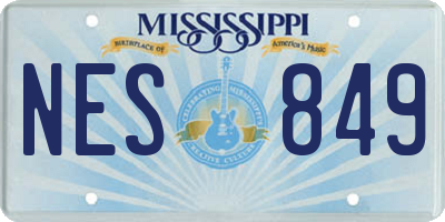 MS license plate NES849