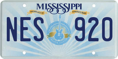 MS license plate NES920