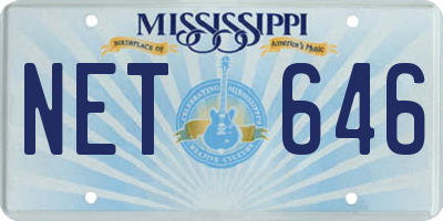 MS license plate NET646