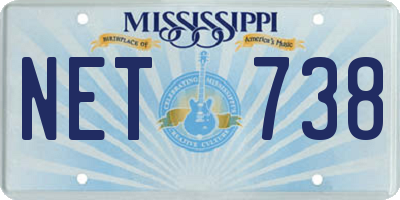MS license plate NET738