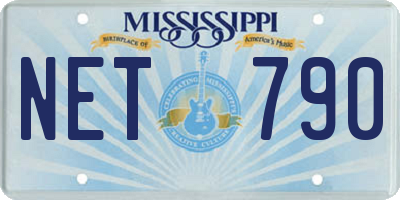MS license plate NET790
