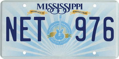 MS license plate NET976