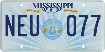MS license plate NEU077