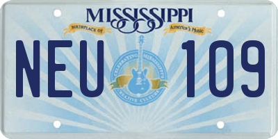 MS license plate NEU109
