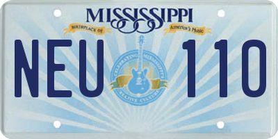 MS license plate NEU110
