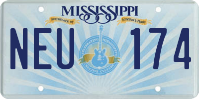 MS license plate NEU174
