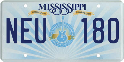 MS license plate NEU180