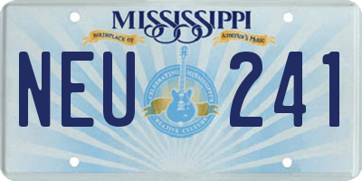 MS license plate NEU241