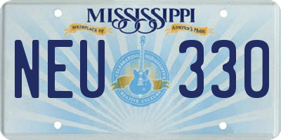 MS license plate NEU330