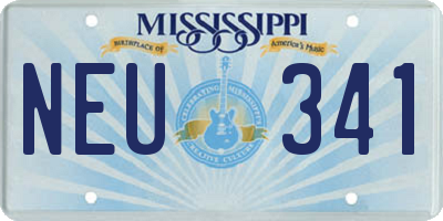 MS license plate NEU341