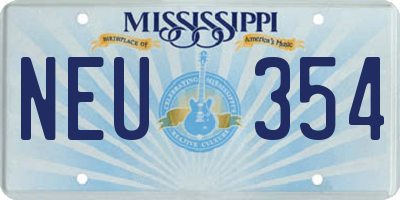 MS license plate NEU354